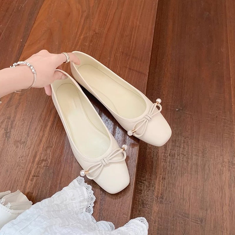 حذاء باليه فضي مسطح للنساء من جريب موم فريدا جيرل~ ذو رأس دائري وقوس ضحل - Image 4